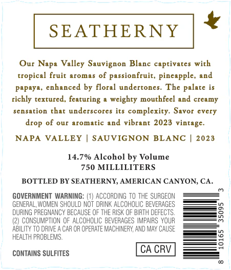 Seatherny 2023 Sauvignon Blanc Napa Valley, California - Image 3