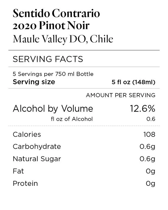 Sentido Contrario 2020 Pinot Noir Maule Valley DO, Chile - Image 4