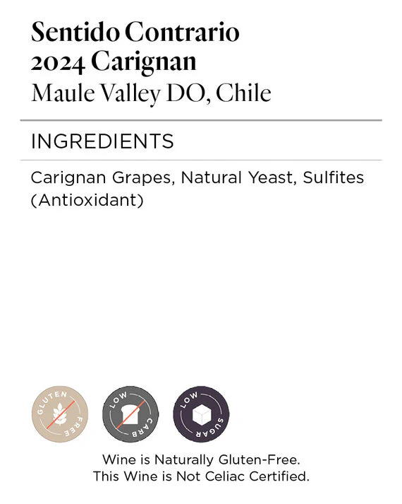 Sentido Contrario 2024 Carignan Maule Valley DO, Chile - Image 5