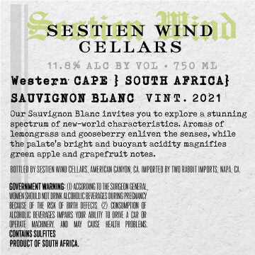 Sestien Wind Cellars 2021 Sauvignon Blanc Western Cape, South Africa - Image 3