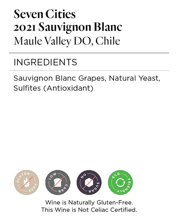 Seven Cities 2021 Sauvignon Blanc Maule Valley DO, Chile - Image 5