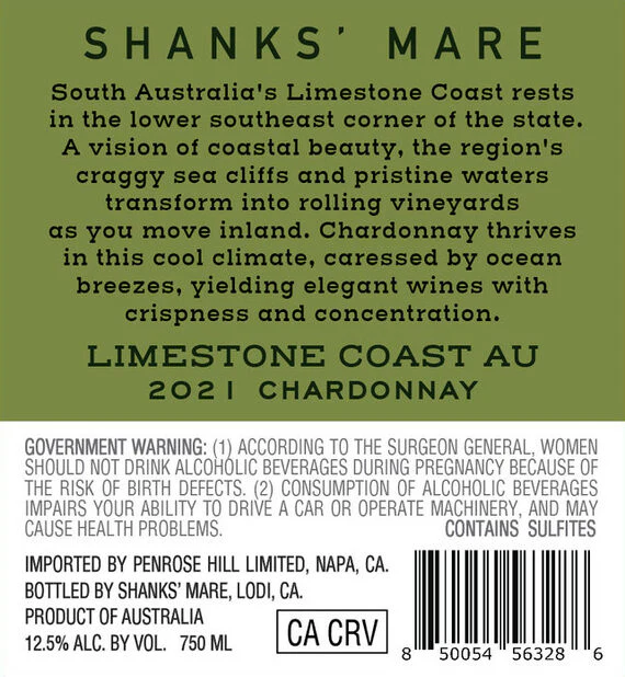 Shanks' Mare 2021 Chardonnay Limestone Coast, Australia - Image 3