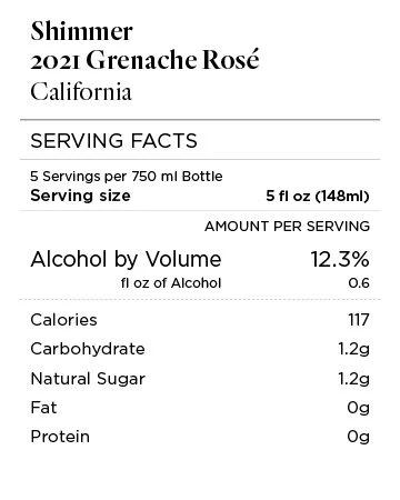 Shimmer 2021 Grenache Rosé California - Image 4