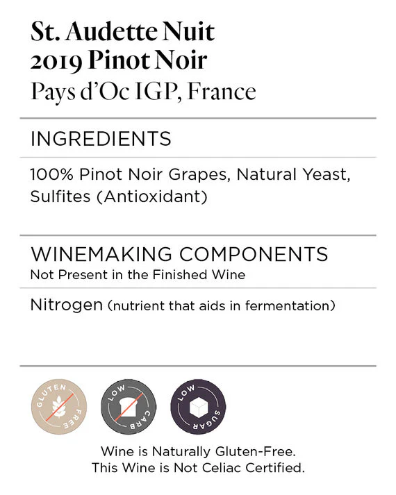 St. Audette Nuit 2019 Pinot Noir Pays d'Oc IGP, France - Image 6
