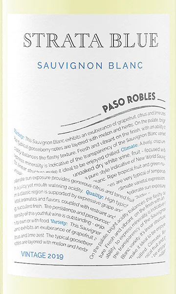 Strata Blue 2019 Sauvignon Blanc Paso Robles, California - Image 2