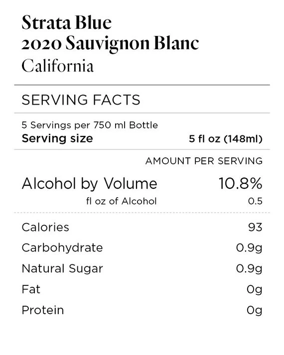 Strata Blue 2020 Sauvignon Blanc California - Image 4