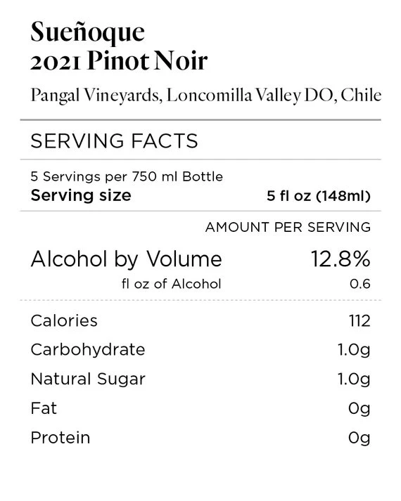 Sueñoque 2021 Pinot Noir Pangal Vineyards, Loncomilla Valley DO, Chile - Image 5