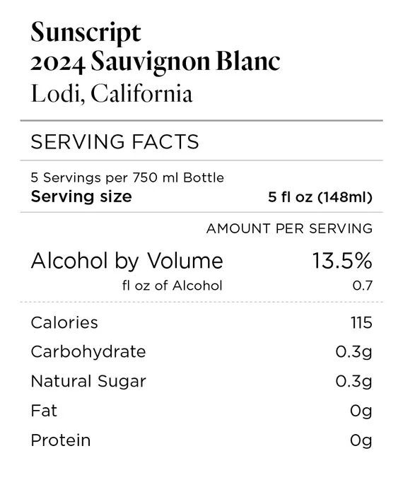 Sunscript 2024 Sauvignon Blanc Lodi, California - Image 4