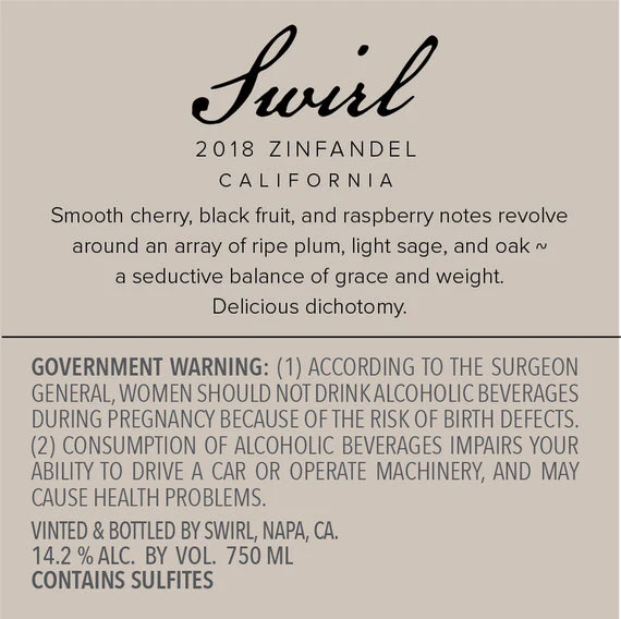 Swirl 2018 Zinfandel California - Image 7