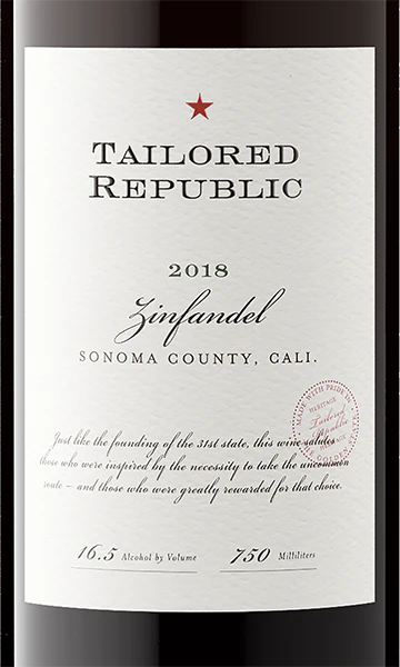 Tailored Republic 2018 Zinfandel Sonoma County, California - Image 2