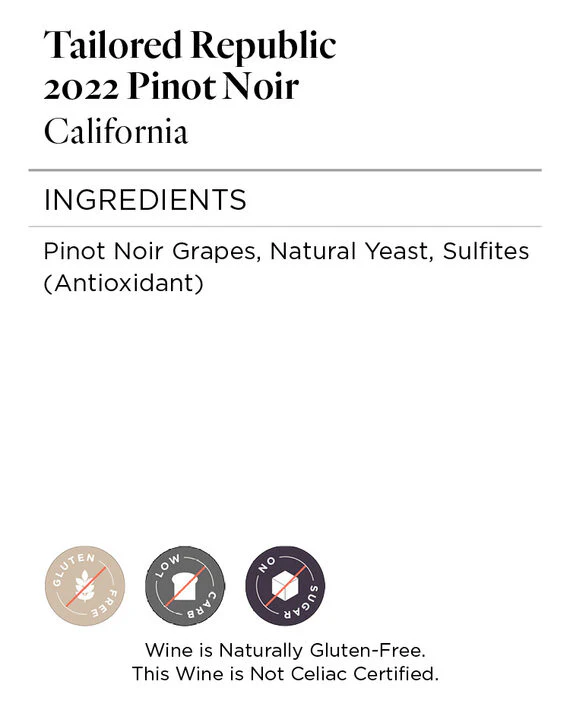 Tailored Republic 2022 Pinot Noir, California - Image 5