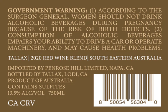 Tallax 2020 Shiraz – Cabernet Sauvignon South Eastern Australia - Image 3
