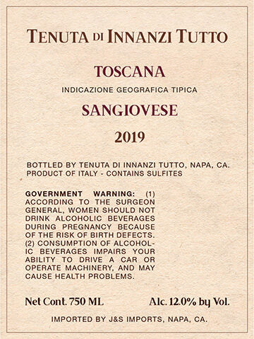 Tenuta di Innanzi Tutto 2019 Sangiovese Toscana IGT, Italy - Image 3