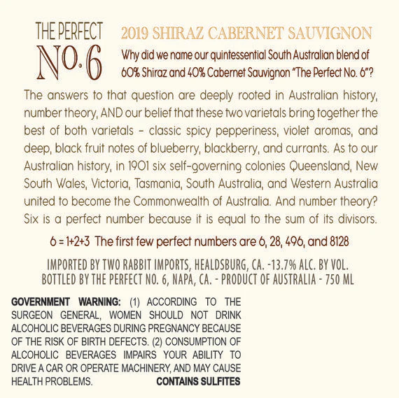 The Perfect No. 6 2019 60% Shiraz – 40% Cabernet Sauvignon South Australia - Image 7