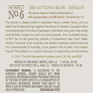 The Perfect No. 6 2021 65% Sauvignon Blanc – 35% Sémillon South Australia - Image 3