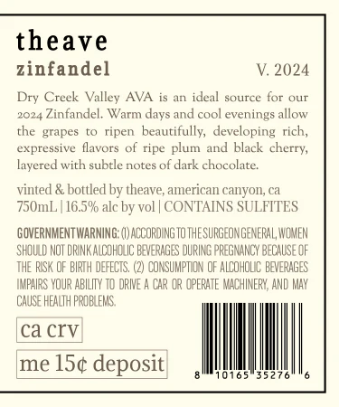 Theave 2024 Zinfandel Dry Creek Valley - Image 3