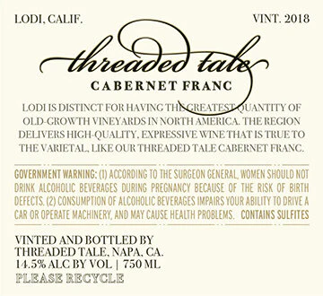 Threaded Tale 2018 Cabernet Franc Lodi, California - Image 3