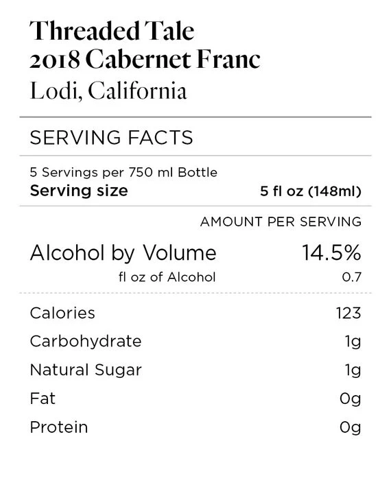 Threaded Tale 2018 Cabernet Franc Lodi, California - Image 6