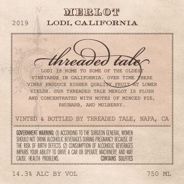Threaded Tale 2019 Merlot Lodi, California - Image 3