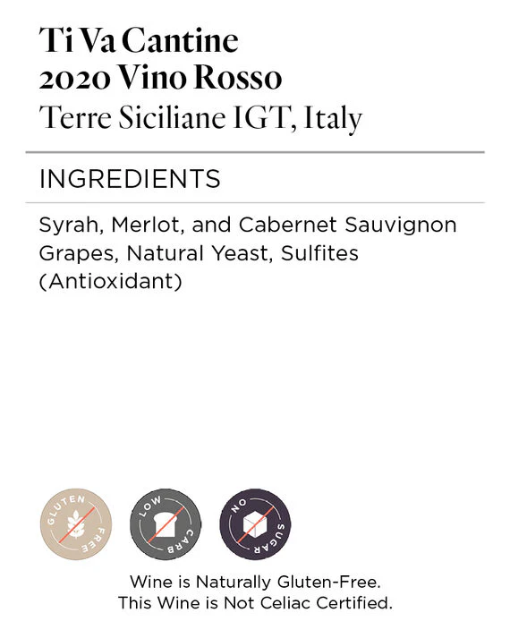 Ti Va Cantine 2020 Vino Rosso Terre Siciliane IGT, Italy - Image 5