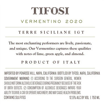 Tifosi 2020 Vermentino Terre Siciliane IGT, Italy - Image 3