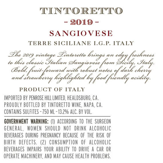 Tintoretto 2019 Sangiovese Terre Siciliane IGP, Italy - Image 7