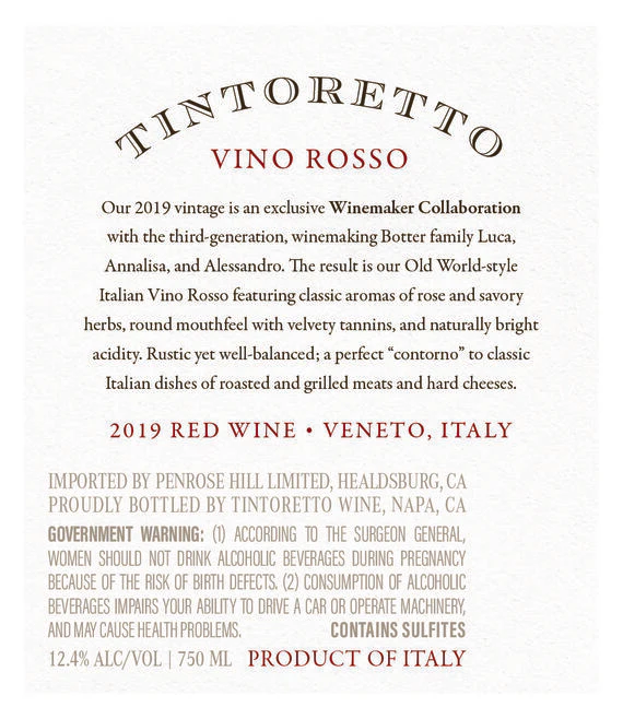 Tintoretto 2019 Vino Rosso Veneto IGT, Italy - Image 9