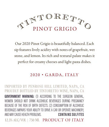 Tintoretto 2020 Pinot Grigio Garda DOC, Italy - Image 3