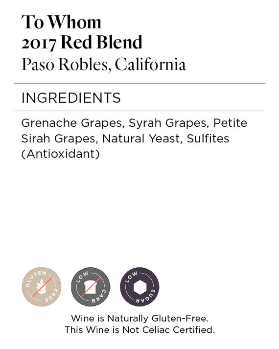 To Whom 2017 Red Blend Paso Robles, California - Image 3