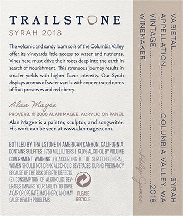 Trailstone 2018 Syrah Columbia Valley, Washington - Image 3