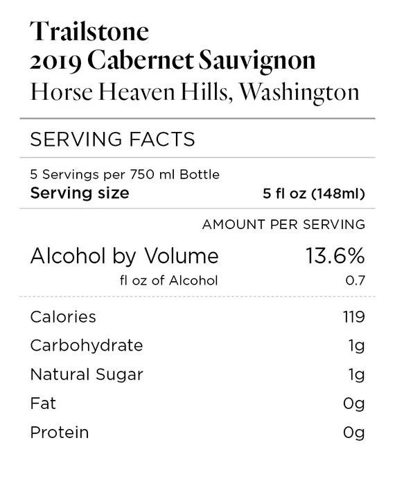 Trailstone 2019 Cabernet Sauvignon Horse Heaven Hills, Washington - Image 6