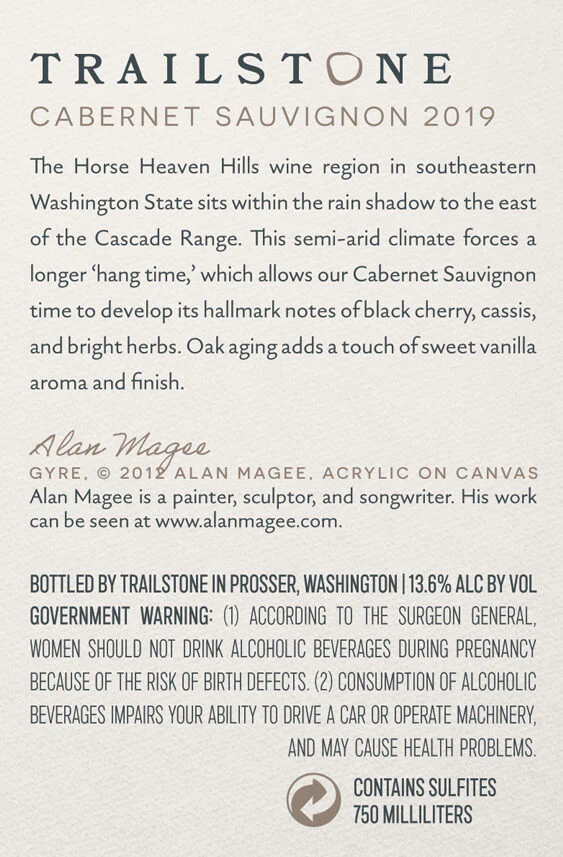 Trailstone 2019 Cabernet Sauvignon Horse Heaven Hills, Washington - Image 9