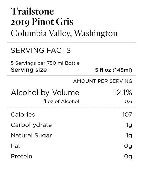 Trailstone 2019 Pinot Gris Columbia Valley, Washington - Image 6