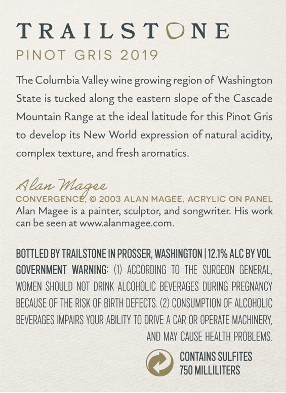Trailstone 2019 Pinot Gris Columbia Valley, Washington - Image 9