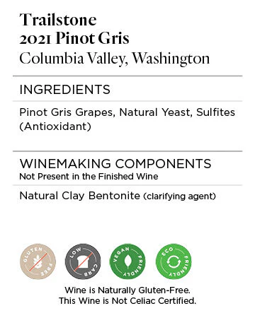 Trailstone 2021 Pinot Gris Columbia Valley, Washington - Image 5