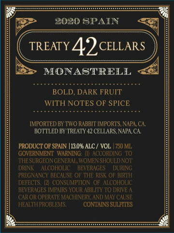 Treaty 42 Cellars 2020 Monastrell, Spain - Image 3