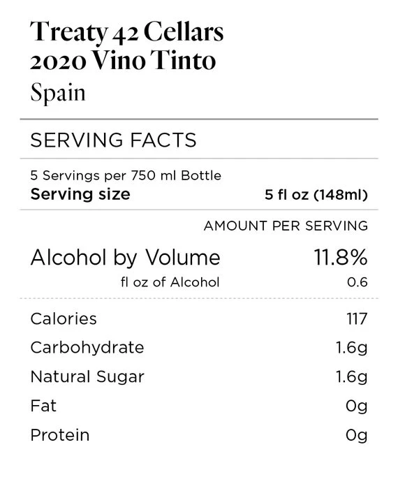 Treaty 42 Cellars 2020 Vino Tinto Spain - Image 4