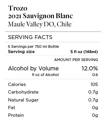 Trozo 2021 Sauvignon Blanc Maule Valley DO, Chile - Image 4