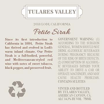 Tulares Valley 2018 Petite Sirah Lodi, California - Image 3