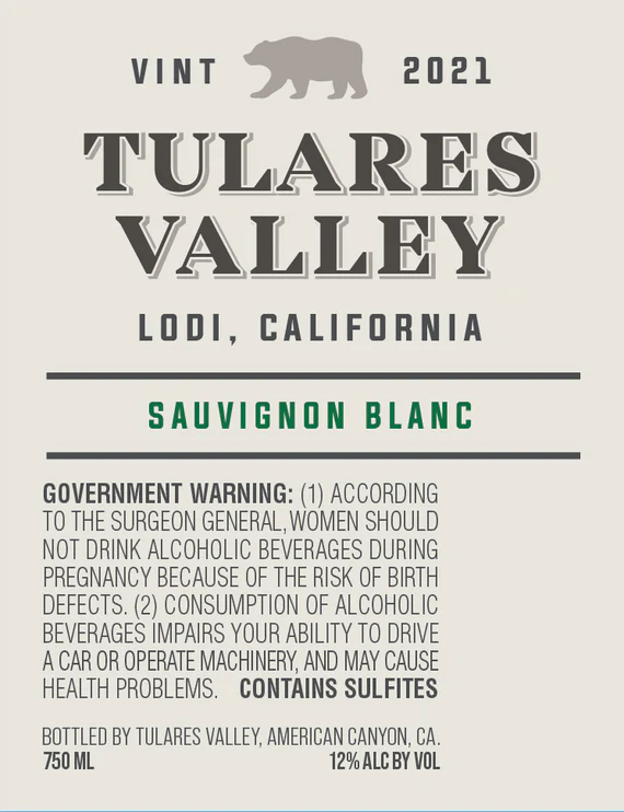 Tulares Valley 2021 Sauvignon Blanc Lodi, California - Image 3