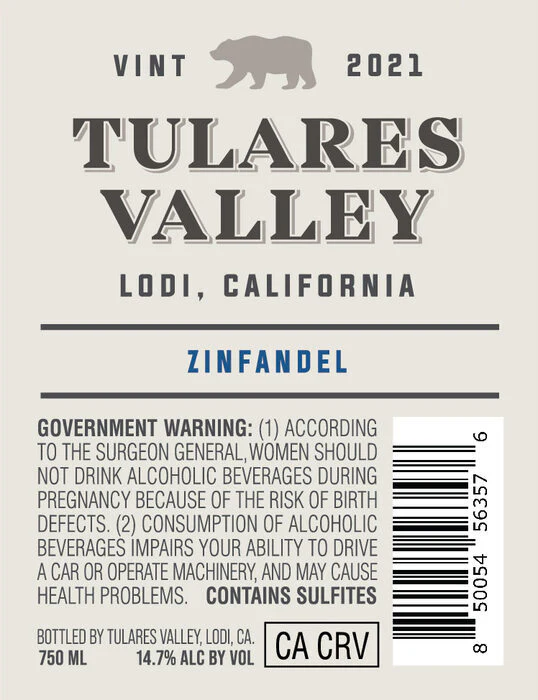 Tulares Valley 2021 Zinfandel Lodi, California - Image 3