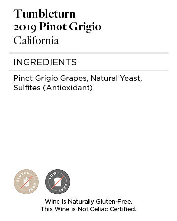 Tumbleturn 2019 Pinot Grigio, California - Image 5