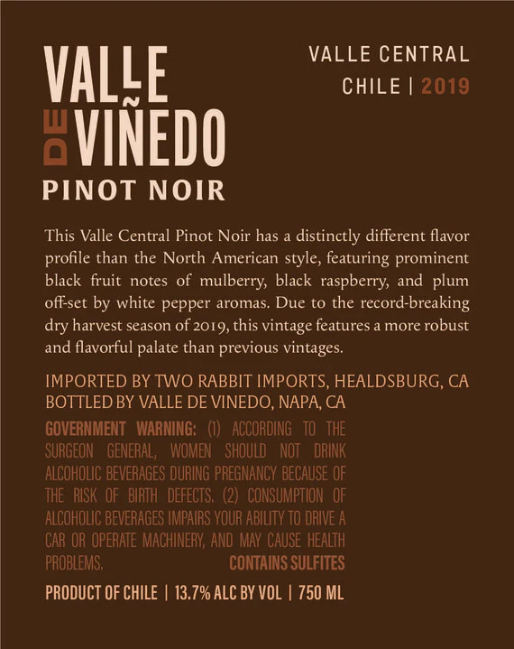 Valle de Viñedo 2019 Pinot Noir Valle Central, Chile - Image 7