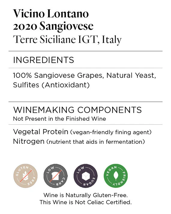 Vicino Lontano 2020 Sangiovese Terre Siciliane IGT, Italy - Image 5