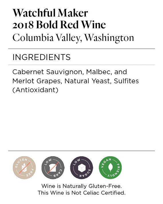 Watchful Maker 2018 Bold Red Wine Columbia Valley, Washington - Image 7