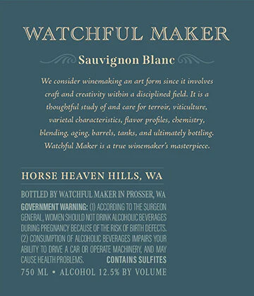 Watchful Maker 2020 Sauvignon Blanc Horse Heaven Hills, Washington - Image 3
