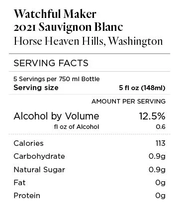 Watchful Maker 2021 Sauvignon Blanc Horse Heaven Hills, Washington - Image 4
