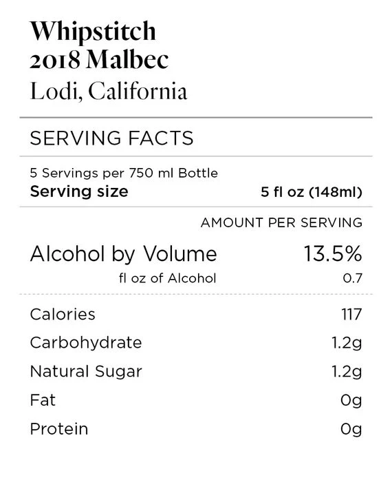 Whipstitch 2018 Malbec Lodi, California - Image 4