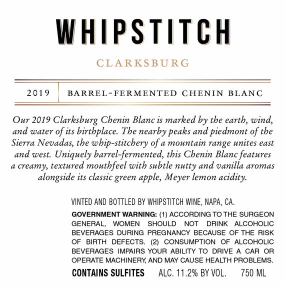 Whipstitch 2019 Chenin Blanc California - Image 7