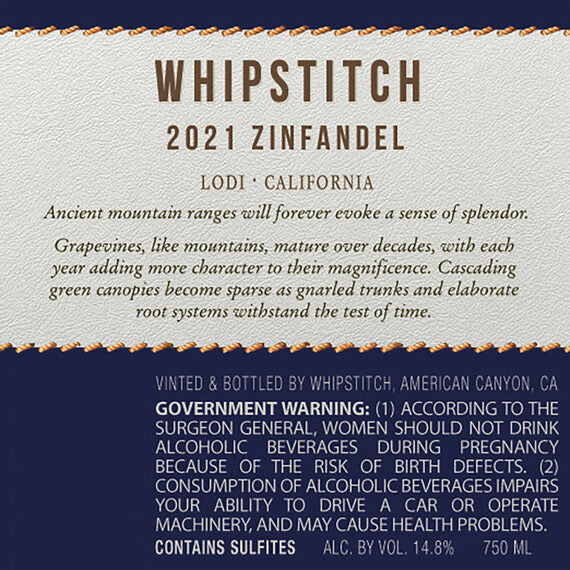 Whipstitch 2021 Zinfandel Lodi, California - Image 3